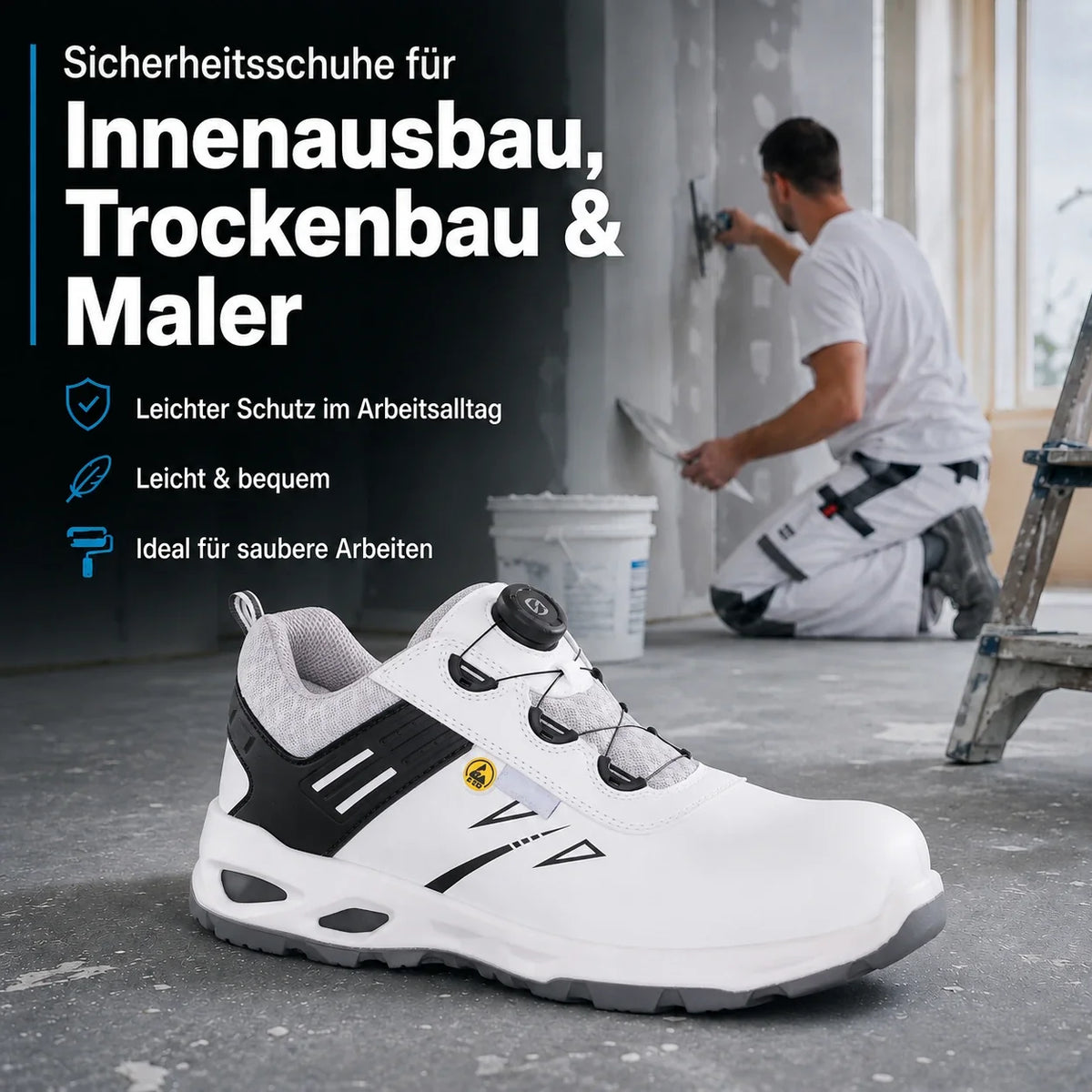 Sicherheitsschuhe für Innenausbau, Trockenbau & Maler